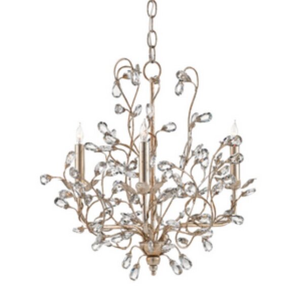 Currey and Company Crystal Bud Cupertino Small Chandelier - Picture 1 of 1